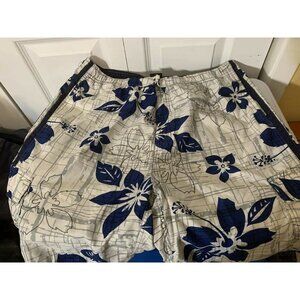 Burnside Men's Sz L Board Swim Shorts MultiColor Blue White‎ Missing drawstring